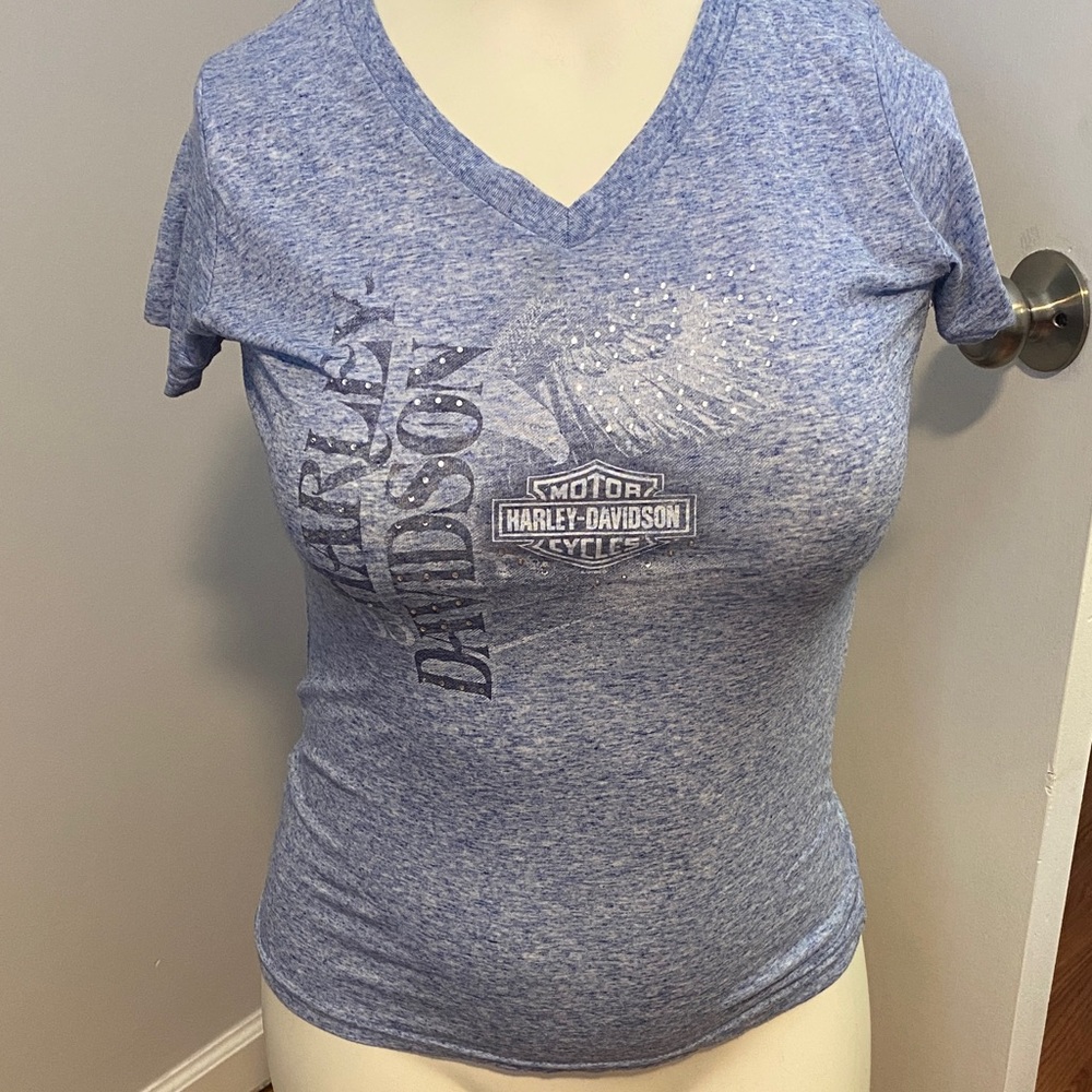 Harley-Davidson Women's Heather Purple V-Neck Tee